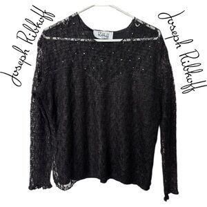 ✨Ribkoff Trends Vintage 16 Black Lace Blouse